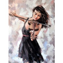 Hobi Tedarik Keman ve Kız Çerçeveli 90X110 Sayılarla Boyama Hobi Seti