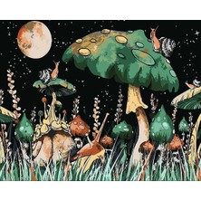 Hobi Tedarik Ay Mantarları Çerçeveli 50X65 Sayılarla Boyama Hobi Seti