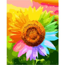 Hobbylab Rengarenk Çiçekçik Sticker(Çerçevesiz) 60X75 Sayılarla Boyama Hobi Seti
