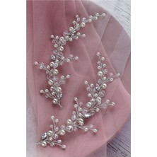 Bba New Trend Aksesuar Nikah Düğün Gelinlik 2  Li Gelin Tac  Saç Aksesuar Saç Tokası