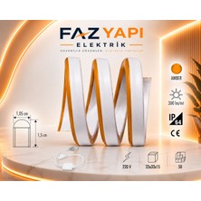 Cata 220V Neon LED Şerit 1 Metre 120 LED Amber Turuncu Işık IP64 Dış Mekan