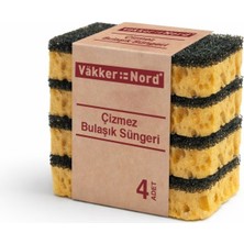 Vakker Nord Çizmez Bulaşık Süngerli 4'lü (5'li Paket)
