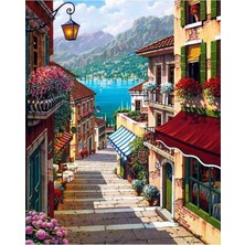 Hobbylab Denize Çıkan Sokak Çerçevesiz 90X110 Sayılarla Boyama Hobi Seti