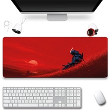Sonictouch Klavye Mousepad 32X70CM Dikişsiz Pürüzsüz Sıvı Geçirmez Kaymaz Taban Kızıl Ronin
