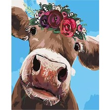 Hobbylab Süslü Inek Sticker(Çerçevesiz) 60X75 Sayılarla Boyama Hobi Seti