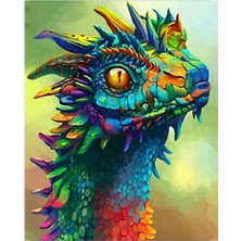 Hobbylab Rengarenk Dragoncuk Çerçevesiz 50X65 Sayılarla Boyama Hobi Seti