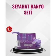 Shopwave Seyahat Boy Banyo Seti 5’li Mini Şişe ve Krem Kutusu Çantalı