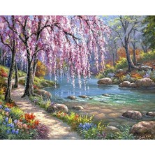 Hobbylab Renkli Orman Nehri Çerçeveli 70X90 Sayılarla Boyama Hobi Seti