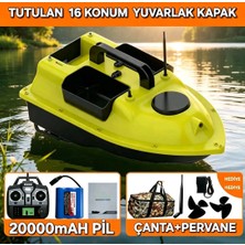 Keseroğlu Sazan Yemleme (Tekne ve Botu) 16 Konum Sarı Gps Model Oto Pılot Eve Dünüş  20000mAH+ÇANTA