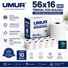Umur 56X16 Yazarkasa Termal Pos Rulosu | Net Baskı | Yüksek Kalite | Pos Cihazlarına Uyumlu