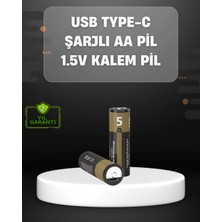 Shopwave USB Type-C Girişli Şarjlı Aa Lityum Pil | 1.5V Sabit Çıkış | 3200MWH (2'li Paket)