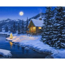 Hobbylab Yılbaşı Kulübesi Çerçevesiz 70X90 Sayılarla Boyama Hobi Seti