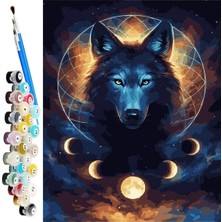 Hobbylab Kara Kurt Çerçevesiz 40X50 Sayılarla Boyama Hobi Seti