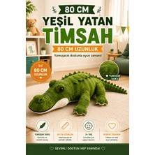 Open City 80 cm Peluş Timsah Yumuşak Oyuncak Uyku Arkadaşı Sevimli Peluş Timsah