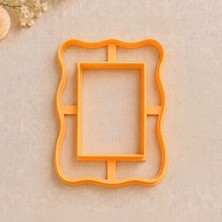 Craftelle Dekoratif Nostaljik Çerçeve Kesici Kalıp | Nişan, Düğün Hediyeliği, Seramik ve Polimer Kil Hamur Kalıbı - Beyaz - 6x8 cm