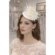 Bba New Trend Lüks Vualet Nikah Şapkası Gelin Şapkası Fascinator Kokteyl Şapkası Kadın Saç Aksesuarı Düğün Nişan Söz Kına Parti Mezuniyet Yılbaşı Davetleri Için Özel Tasarım