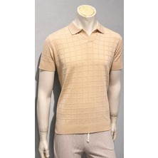 Erkek Desenli Triko Polo Yaka T-Shirt