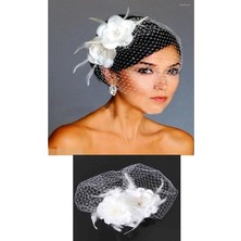 Bba New Trend Çiçekli Nikah Şapkası,düğün Şapkası,vualet,kına Şapkası,kep,gelin Şapkası,düğün,nikah,