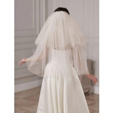 Bba New Trend Iki Katlı Beyaz Duvak,gelin,duvak,gelinlik Aksesuar,vualet,nikah Aksesuari,