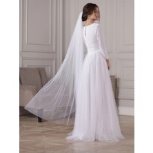 Bba New Trend Beyaz Duvak 1,,5mt Gelin,duvak,gelinlik Aksesuar,vualet,nikah Aksesuari,