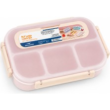 Beny Store 4 Bölmeli Pembe Beslenme Kabı Çatal Kaşıklı Lunch Box