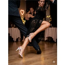 Bitangosu "dansın Baharı",8,5 cm 13 Pont Kapalıtopuk-Açık Burun- Tango, Dans ve Salon Ayakkabısı