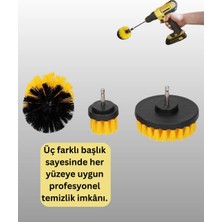 Renas Store Mey Ithalat® 3 Parça Matkap Ucu Temizlik Fırçası Dayanıklı Naylon Kıllı