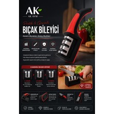 Ak Avm Profesyonel 3 Aşamalı Bıçak Bileyici Elmas Seramik Tungsten Mutfak Bileme Aparatı