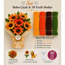 hyc heryerçiçeklenir Şönil Çiçek Yapım Seti 100 Adet (A.turuncu,k.turuncu,kahverengi,ordu Yeşili)