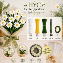 hyc heryerçiçeklenir Papatya Şönil Çiçek Yapım Kiti