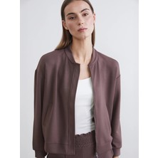 Lc Waikiki Yeni Sezon Kolej Yaka Oversize Kadın Fermuarlı Sweatshirt