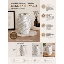 Emas Design Modern Dalgalı Tasarım Dekoratif Vazo – Şık Ev ve Masa Dekoru