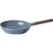 IKEA Klıppfısk Yapışmaz Kaplama-Ahşap-Koyu Gri Mavi 24 cm Kızartma Tavası