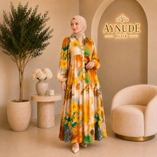 Aynude Çiçek Desenli Elbise
