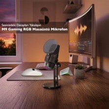 Nusrat Bilişim Hadron M9 Gaming Rgb Masaüstü Mikrofon Pop Filtreli Type-C 48KHZ 16BIT Siyah