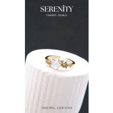 Serenity Zirkon Taşlı Minimalist Çelik Kaplama Yüzük