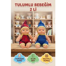 Farbu Oyuncak Et Bebek 15 cm : Desenli Tulum ve Uyumlu Şapka ile 2li Eğlenceli Eğitici Oyun Set