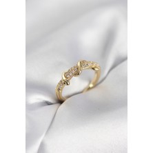 Clariss Gold Renk Zirkon Taşlı Sarmal Yılan Model Kadın Yüzük