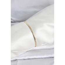 Clariss cm 14K Gold Renk Yassı Zincir Model Kadın Bileklik