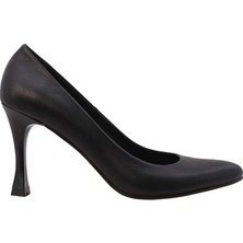Kadın Hakiki Deri Ince Topuklu Stiletto Siyah - Hobby FB26063D