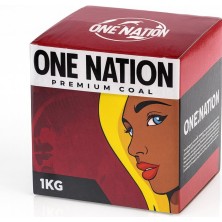 Btrcmpny-One Nation Premium Küp Nargile Kömürü 28 mm %100 Doğal Hindistan Cevizi 1 kg (48 Adet)