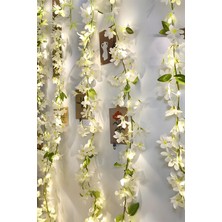 Empressco Beyaz Kiraz Çiçeği ve 3 Metre LED Işık Seti - Yapay Sarmaşık Çiçek - Sökülebilir Çiçekler!