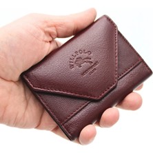 Willpolo Hakiki Deri Cover 12 Bölmeli Bordo Akordiyon Kartlık Zarf Model Kredi Kartlık