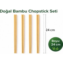Kea 5 Çift Bambu Sushi Çubuğu – 24 cm Doğal Chopstick Seti – Dayanıklı & Yeniden Kullanılabilir