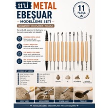 11LI Metal Ebeşuar, Modelaj Seti, Seramik Hamuru Kil Çamuru Seti