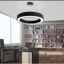 AVİZE Modern Siyah LED Sarkıt Avize – Yuvarlak Halka Tasarımlı Dekoratif Tavan Lambası 40çap