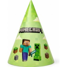 Bkmc Party Minecraft Parti Şapkası | Minecraft Temalı Doğum Günü Şapkası | Çocuk Parti Malzemesi Doğum Günü Parti Seti Süsü