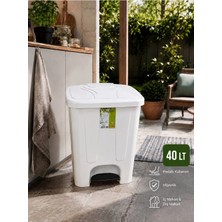 Loremp 40 Lt Pedallı Çöp Kovası Iç Kovasız Beyaz Renk