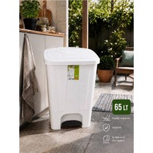 Loremp 65 Lt Pedallı Çöp Kovası Iç Kovasız Beyaz Renk