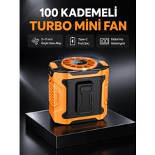 Epilons Dijital Ekranlı Turbo Mini Fan – 3 Kademeli Hız, Sessiz Çalışma ve Type-C Şarj